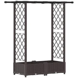 vidaXL Hochbeet mit Rankgitter und Dach 122,5 x 40 x 123 cm Braun