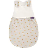 Träumeland S0103503 Ganzjahresschlafsack LIEBMICH mit doppelt regulierbarer Belüftung und Naturfaser Tencel, Design Sternentraum gelb, Größe 56/62, mehrfarbig