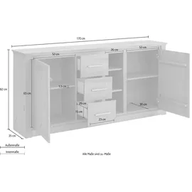 Home Affaire »Celia«, Kommode mit einer schönen Holzstruktur und edlen Metallgriffen