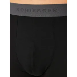 SCHIESSER Retro Boxershorts unifarben schwarz S 9er Pack