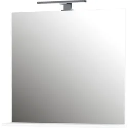 Badspiegel GERMANIA "Scantic / Pescara", weiß, B:76cm H:75cm T:15cm, Holzwerkstoff, Spiegel, Breite 76 cm, mit Ablage, LED Beleuchtung, Spiegel
