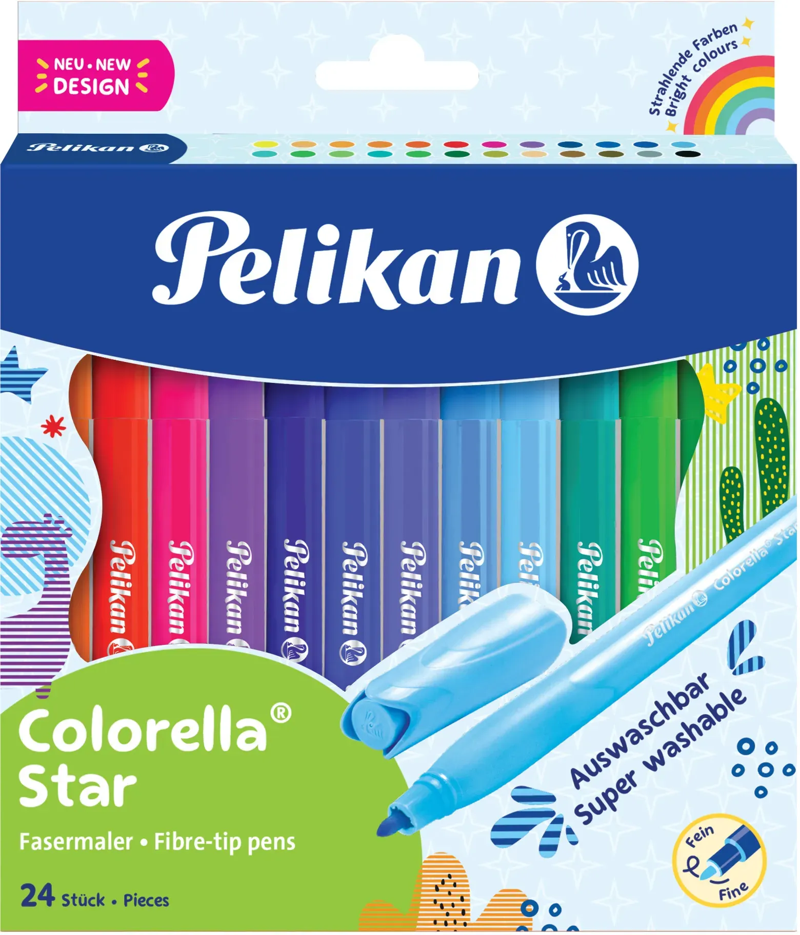 Pelikan 822312, 24 Farben, Gemischte Farben, Rundspitze, 0,6 mm, Gemischte Farbe