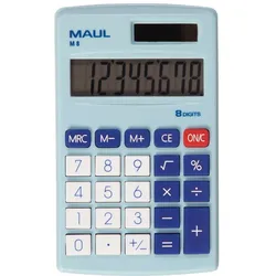 MAUL Taschenrechner M 8 Solar Batterie 1-zeilig, 8 Ziffern hellblau
