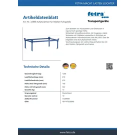 FETRA Aufsetzrahmen Stahl 140/422 mm