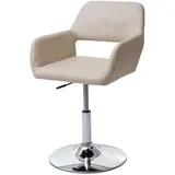 Moderne-Wohnideen Esszimmerstuhl MCW-A50 III Kunstleder creme, Chromfuß
