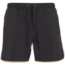 URBAN CLASSICS Badeshorts Urban Classics Retro Look Schwarz L