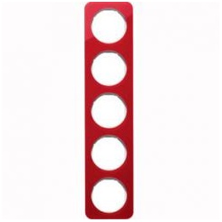 Abdeckrahmen R.1, 5-fach (rot transparent / polarweiß glänzend)