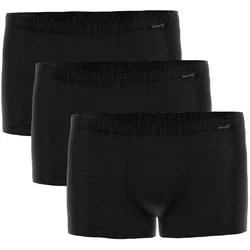 AMMANN Herren Boxershorts 3er Pack - Retro Short Cotton & More, Ton-in-Ton Streifen, Baumwollmischung Schwarz M