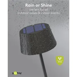 goobay Kabellose LED-Tischleuchte Solar Schwarz