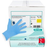 Hypafol Nitril-Handschuhe S-XL, Puderfrei I (1000-St) mit Rollrand, Finger texturiert blau L