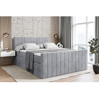 Altdecor Boxspringbett Hellgrau, Höhe ca. 20 cm 160x200 cm,