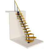 DOLLE Mittelholmtreppe Boston 1/4gew. Anthrazit 11 Stufen Eiche