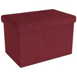 Intirilife Sitzwürfel Faltbare Sitzbank Leinen 49 x 30 x 30 cm Rot