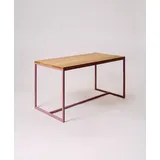 KAWENTSMANN Esstisch TALON Massivholztisch mit pulverbeschichtetem Stahlgestell (Tisch), aus massiver Eiche, mit Stahlgestell, Made in Germany, RAL-Farben rosa 180 cm x 76 cm x 90 cm