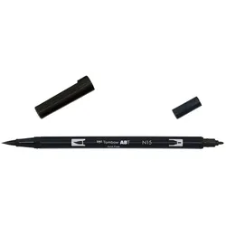 Tombow ABT-N15, Fein / Extradick, 1 Farben, Schwarz, Rundspitze & Bürstenspitze,