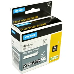 Dymo IND Label Band 1734524 schwarz auf weiß  24mm x 3,5m  Nylon flexibel
