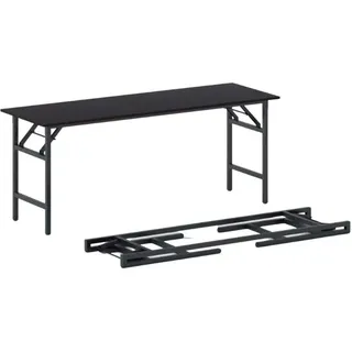 Konferenztisch klappbar, Klapptisch FAST READY, 170x50 cm, Wenge, schwarzes Gestell