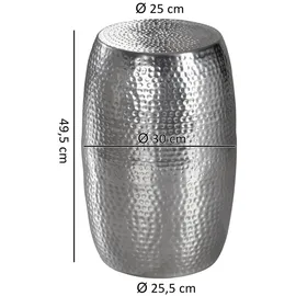 Wohnling Beistelltisch rund Aluminium silber 30,0 x 30,0 x 49,5 cm, 1 St.
