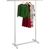 Relaxdays Kleiderständer, HxBxT: 162 x 151 x 42 cm, stabile Kleiderstange, Edelstahl, freistehende Garderobe, silber