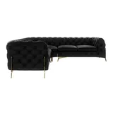 S-Style Chesterfield Ecksofa Natalie ¦ schwarz ¦ Maße (cm): B: 264 H: 75