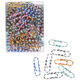 TSI 48019 Büroklammern 28 mm, 100-er Packung, farbig gestreift
