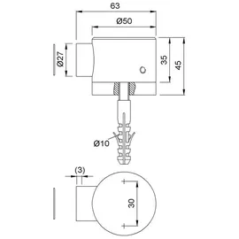 KWS Türfeststeller Silber 5 cm