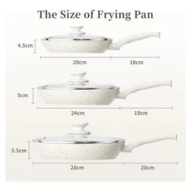 luxuskollektion Keramik Pfannen-Set 6-tlg. 20 cm + 24 cm + 28 cm