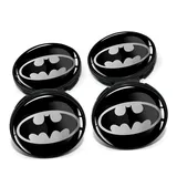 4 x Nabendeckel 60mm Durchmesser Nabenkappen Felgendeckel Felgenaufkleber Gel Emblem Doming für Auto Felgen Kfz Tuning Zubehör Radnabenkappen DM006 (Nr. 19 Fledermaus Silver, Nabendeckel Set)