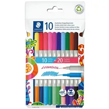 Staedtler Doppelfasermaler 10 St. grau/mehrfarbig
