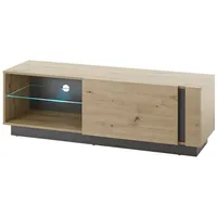 Furn.design TV-Lowboard Louna in Eiche Artisan und Graphit grau