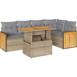 vidaXL Garten-Lounge-Set 6-tlg. beige