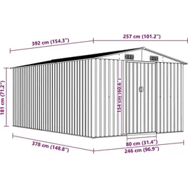 vidaXL Geräteschuppen 3,78 x 2,45 m grau