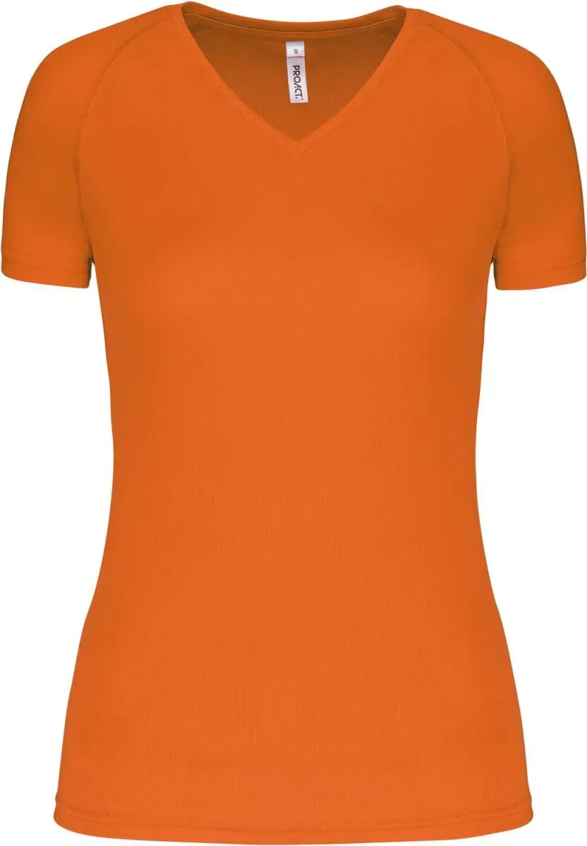 Kariban ProAct Damen V-Ausschnitt Sport T-Shirt PA477 fluorescent orange M