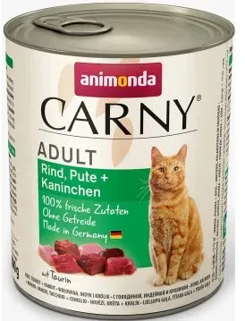 Katzen - Nassfutter ANIMONDA Carny Adult Rind + Pute + Kaninchen, 800 g