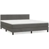 vidaXL Boxspringbett mit Matratze Dunkelgrau 180x200 cm Samt