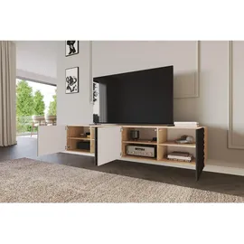 altdecor VIRA Lowboard 200 cm Schwarz Holz