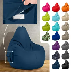 Green Bean© Sitzsack mit Rückenlehne "Cozy" 80x70x90cm - Gaming Chair mit 230L Füllung - Bean Bag Lounge Chair Sitzhocker Dunkelblau