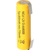 AccuCell Flat Top NiCd Akku Mignon 1,2V 800mAh AA mit Lötfahnen in U-Form