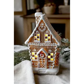 Chic Antique Noël Lebkuchenhaus mit LED 13 x 10 x 21 cm braun