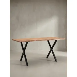 KADIMA DESIGN Schreibtisch Akazie Goldbraun-Schwarz