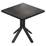 BE | Bistro Tisch | 80 x 80 x 74,5 cm | Quadratisch | Schwarz Rand | Wenge / ...