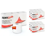 SEMYtop Toilettenpapier, 3-lagig, 56 Rollen (7x8 Stück), 250 Blatt pro Rolle, hochweiß, Zellstoff, motivgeprägt, weiche & reißfeste Qualität - Klopapier Großpackung für perfekte Hygiene