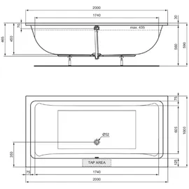 Ideal Standard La Dolce Vita Rechteckbadewanne 100 x 200 cm (T540801)