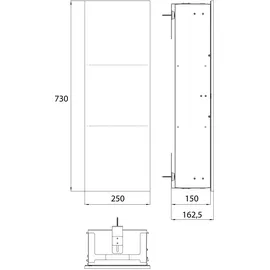 EMCO Asis Module Pure Schrankmodul 73 x 25 cm Alpin-Weiss Glas/MDF