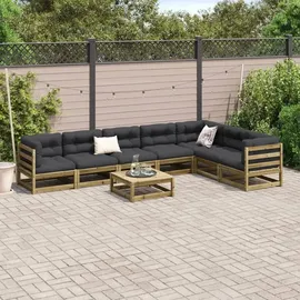 vidaXL Garten-Lounge-Set 8-tlg. Kiefernholz braun
