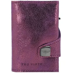 Tru Virtu Click & Slide Kreditkartenetui RFID Leder 6,5 cm blackberry-silv