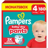 Pampers Pampers® Windeln baby-dryTM Monatsbox Größe Gr.4 (9-15 kg) für Babys und Kleinkinder, 180 St.
