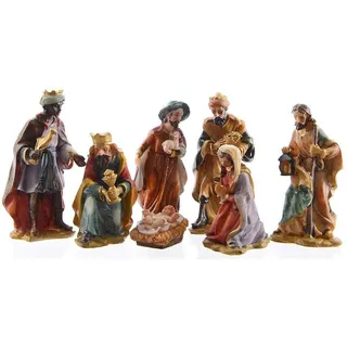 zeitzone Wunderschöne Krippenfiguren Weihnachten Set 7 teilig Handbemalt
