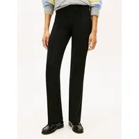 Tommy Hilfiger Anzughose TOMMY HILFIGER "PUNTO KICK FLARE PANT", Damen, Gr. 42, N-Gr, schwarz, Web, Obermaterial: 68% Polyester, 28% Viskose, 4% Elasthan, unifarben, regular fit knöchellang, Hosen Anzughose, in ausgestellter Form
