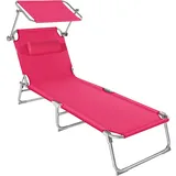 Tectake Chloé Sonnenliege 190 x 68 x 65 cm Pink